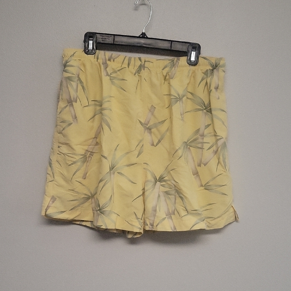 Tommy Bahama Yellow Bamboo Print Swim Shorts